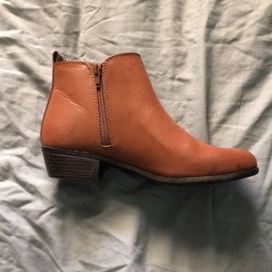 Brown faux leather booties